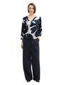 Crinkle Blusenshirt XL Loose Fit - Big Floral Shapes Design