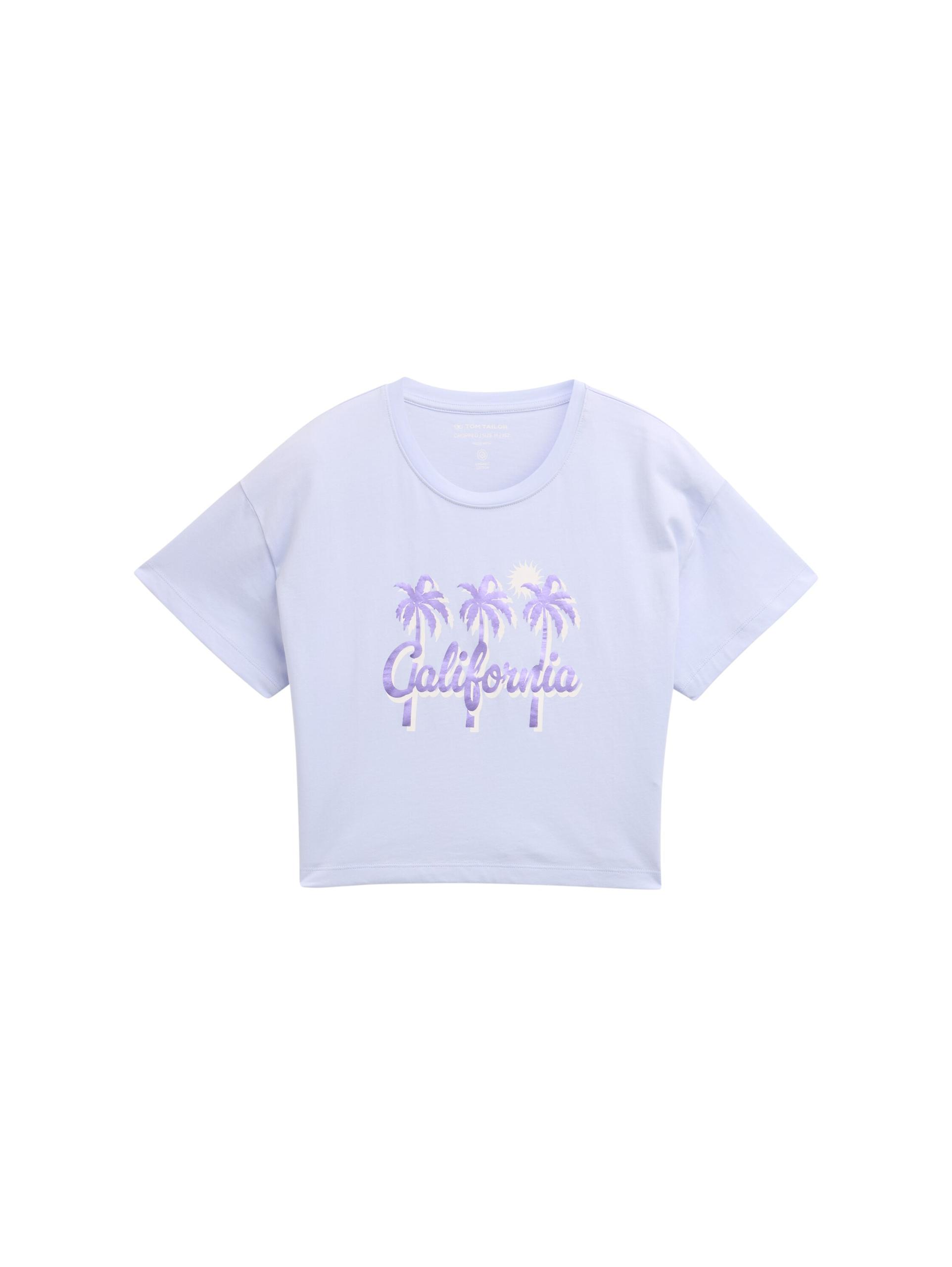 Cropped T-Shirt mit Print 152 Cropped Fit - Light Lavender