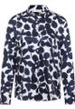Bluse Satingewebe Langarm Blau 48/Langarm