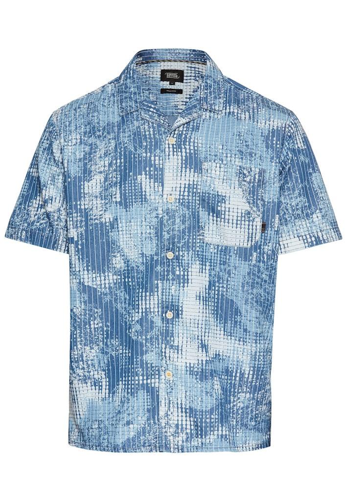 Kurzarmhemd mit Allover-Print Blau XL