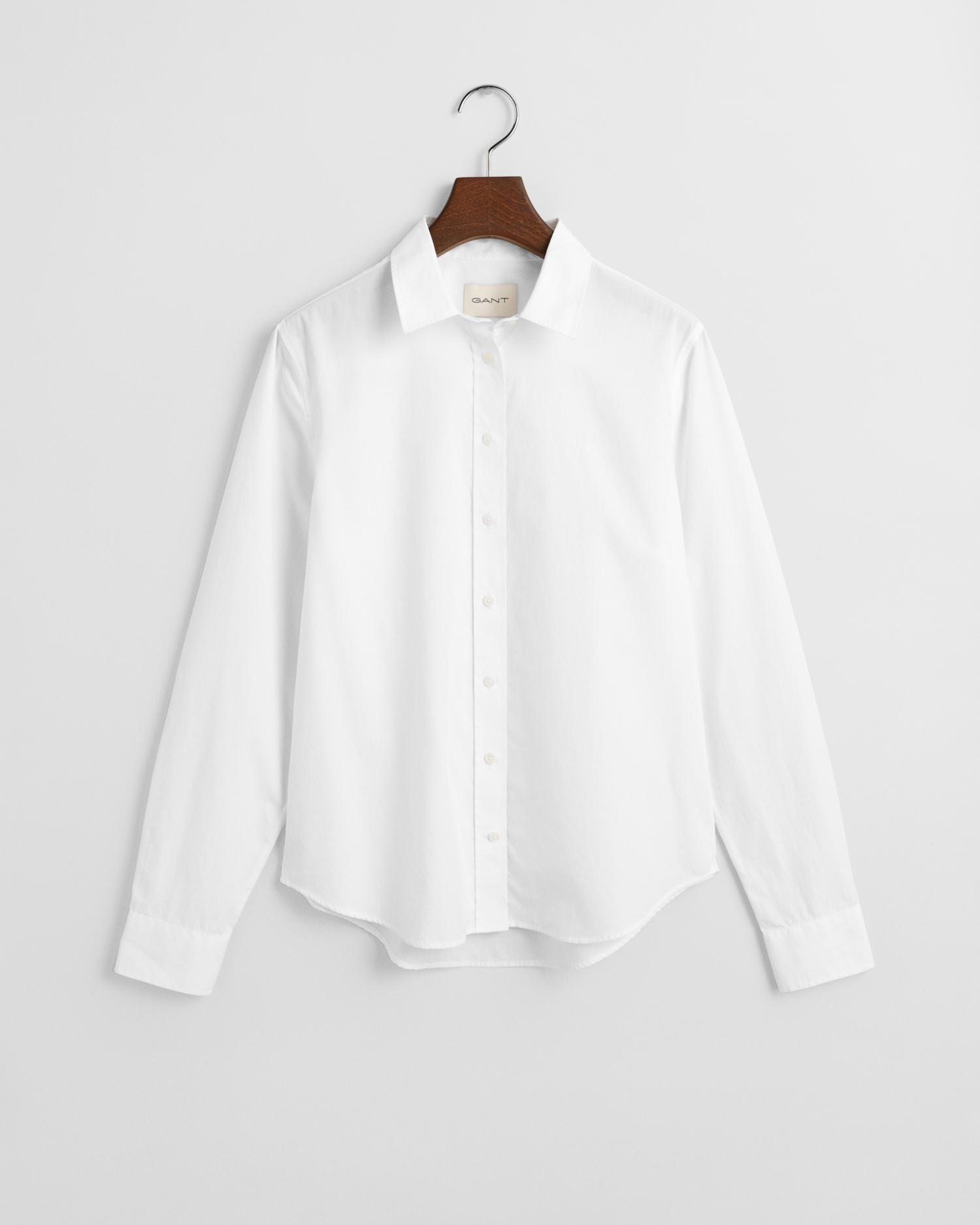 Regular Fit Classic Popeline Bluse 38 - White