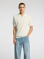 SLHCRAN SS KNIT STRUCTURE HALF ZIP POLO L Normal geschnitten - Egret