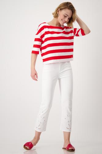 Jeans mit Lochspitze 36 - Cream
