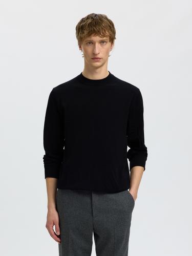 SLMTORINO LS KNIT CREW NECK NOOS M Normal geschnitten - Black