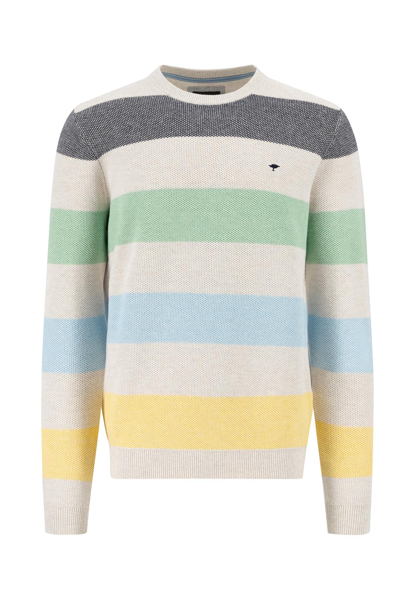 O-Neck, Striped Structure L Casual Fit - New Offwhite