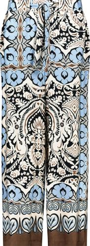 Wide-Leg-Hose mit Ornamentmuster 38 - Schwarz Gemustert