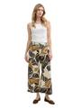 Culotte Hose mit Leinenanteil 44/28 Culotte Fit - Neutral Cut Leaves Design