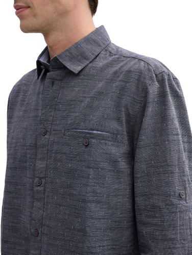 Regular Fit Hemd mit Turn-up-Funktion XXL Regular Fit - Navy White Fil A Fil Dobby