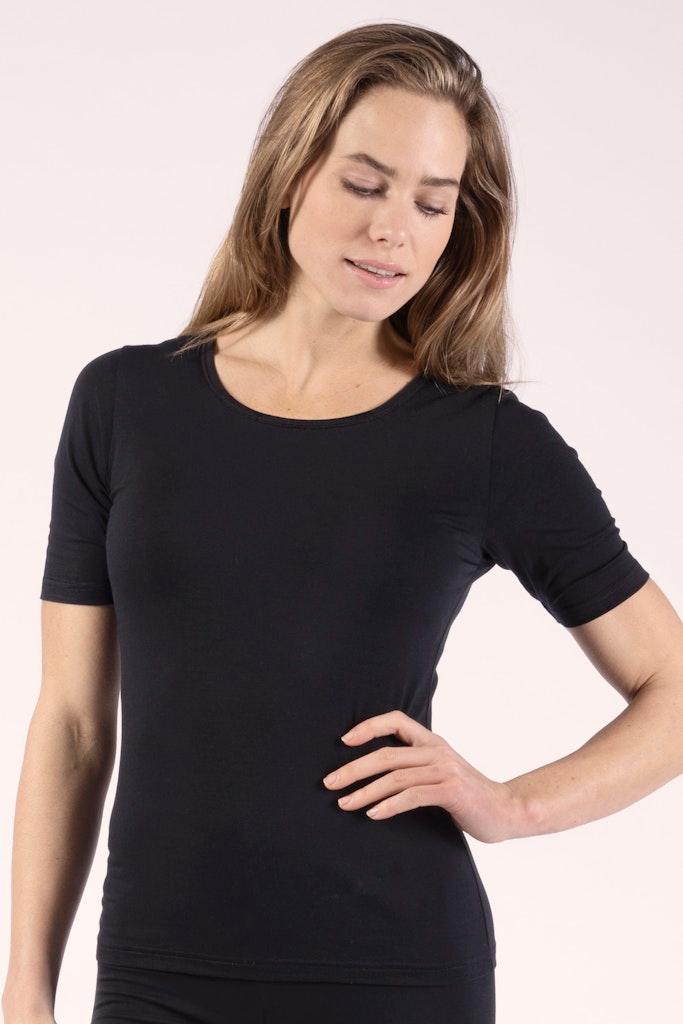 Halbarm Shirt Schwarz 38