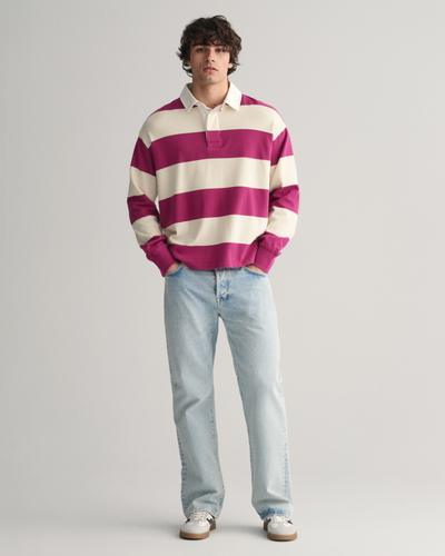 Heavy Rugger mit Blockstreifen XL - Beautyberry Purple