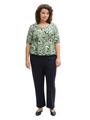 Plus Size - T-Shirt in Knitter-Optik 46 Regular Fit - Fresh Spring Floral Design