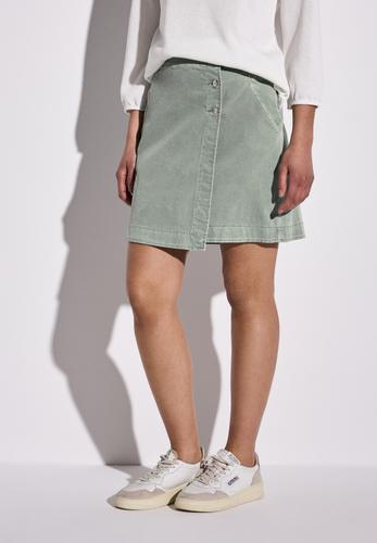 Cordrock im Wickel-Look 36 - Dusty Milky Green