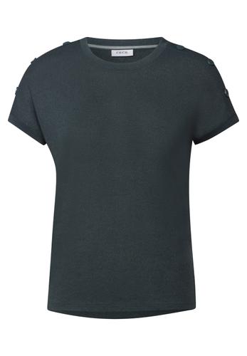Strukturshirt mit Knöpfen L - Slate Khaki
