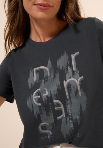 T-Shirt mit Folienprint L - Volcanic Grey