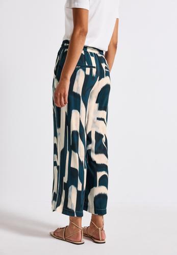 Gemusterte Wide Leg Hose 36/7/8 Hosen - Tide Blue