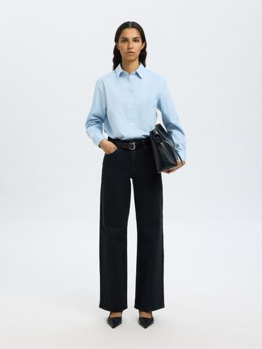 SLFWIDE BEA-KORI HW JEANS NOOS 27/32 Weiter Beinschnitt - Black Denim