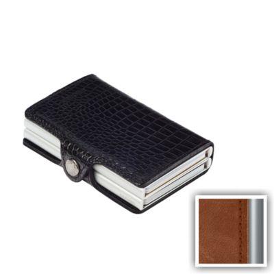 Secrid Kartenetui Portemonnaie Twinwallet RFID Braun|Silber
