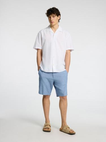 SLHREGULAR-BRODY LINEN SHORTS NOOS Blau XXL