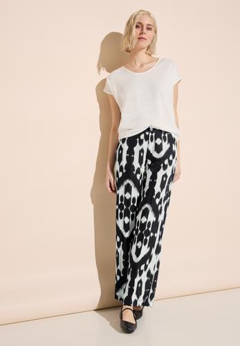 Leinenhose mit Print 34/30 - Black