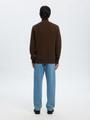 SLHDANE LS KNIT STRUCTURE HALF ZIP NOOS S Normal geschnitten - Demitasse