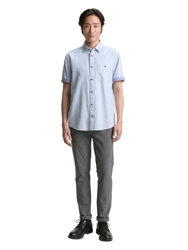 Regular Fit Kurzarmhemd mit Brusttasche XL Regular Fit - Powder Blue Zigzag Structure