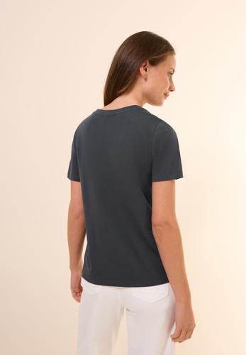 T-Shirt mit Folienprint L - Volcanic Grey