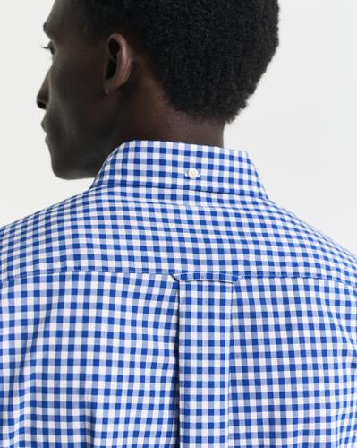 Regular Fit Classic Popeline Hemd mit Vichy-Karo Blau M