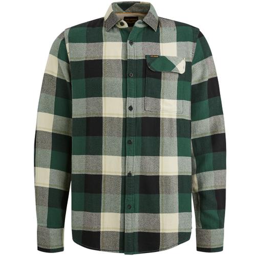 Long Sleeve Shirt Ctn Flanel H. twill Check Grün XXL