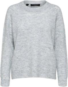 SLFLULU LS KNIT O-NECK NOOS L Normal geschnitten - Light Grey Melange