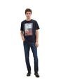 Gemustertes Poloshirt XXL Regular Fit - Navy White Grindle