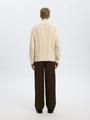 SLHUFFE LS KNIT RELAXED CABLE HIGH NECK S Locker geschnitten - Oatmeal