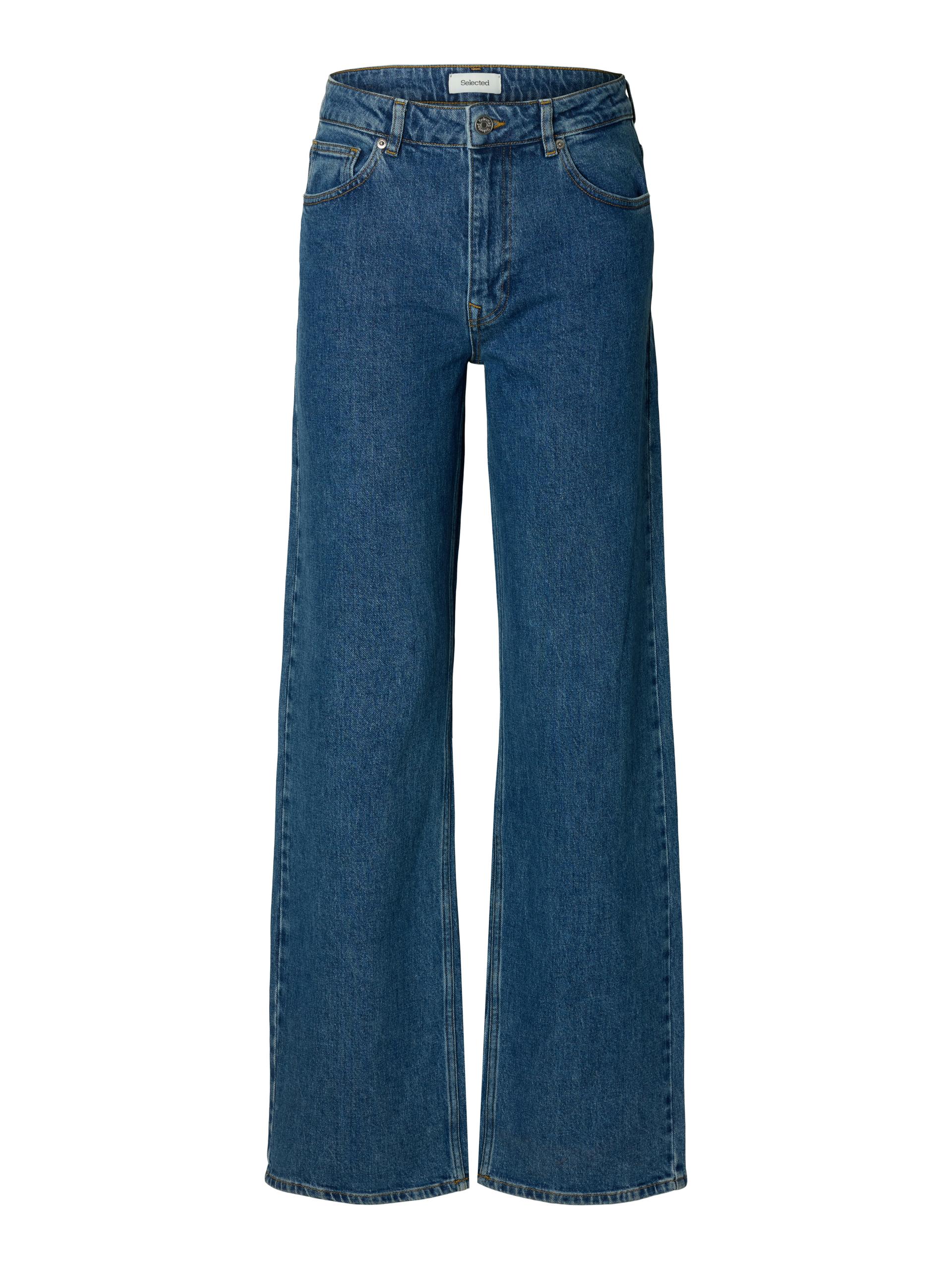SLFWIDE BEA-KORI HW JEANS NOOS 26/32 Weiter Beinschnitt - Medium Blue Denim
