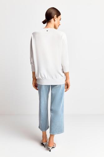 finegauge seamless pullover recycled Weiß M