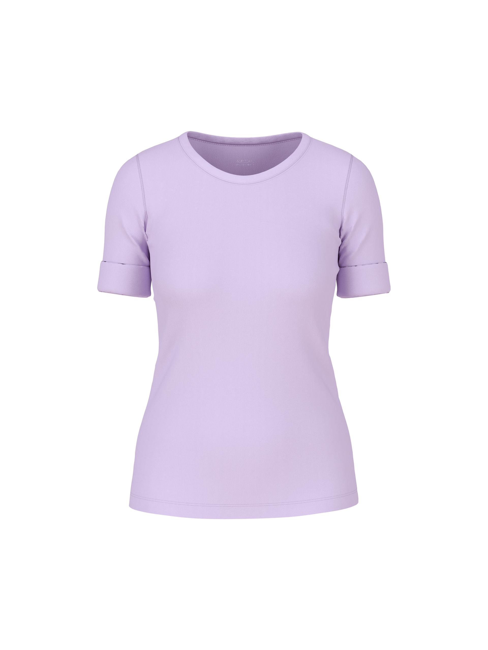 Uni T-Shirt aus stretchigem Cotton-Ripp 42 - Lavender Macaron