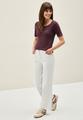 T-Shirt in Unifarbe L - Mulberry Red