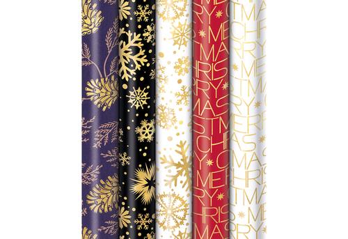 Weihnachts-Geschenkpapier-Röllchen 'Golden Glam'