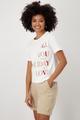 T-Shirt mit Schriftdruck 36 - Cream