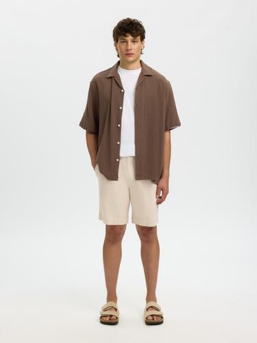 SLHREGULAR-HARVEY SUMMER SHORTS L Normal geschnitten - Oatmeal