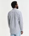 Regular Fit Classic Popeline Hemd mit Streifen Weiß XL