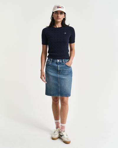 Kurzer Jeansrock 36 - Mid Blue Broken In