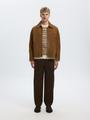 SLHREVY LS KNIT RELAXED JAC CREW NECK S Locker geschnitten - Egret
