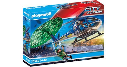 Playmobil® Konstruktions-Spielset »Polizei-Hubschrauber: Fallschirm-Verfolgung (70569), City Action«, Made in Germany