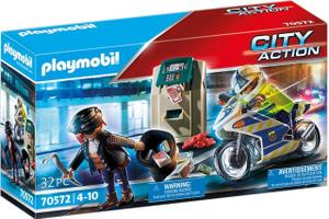Playmobil® Konstruktions-Spielset »Polizei-Motorrad: Verfolgung des Geldräubers (70572), City Action«, Made in Europe