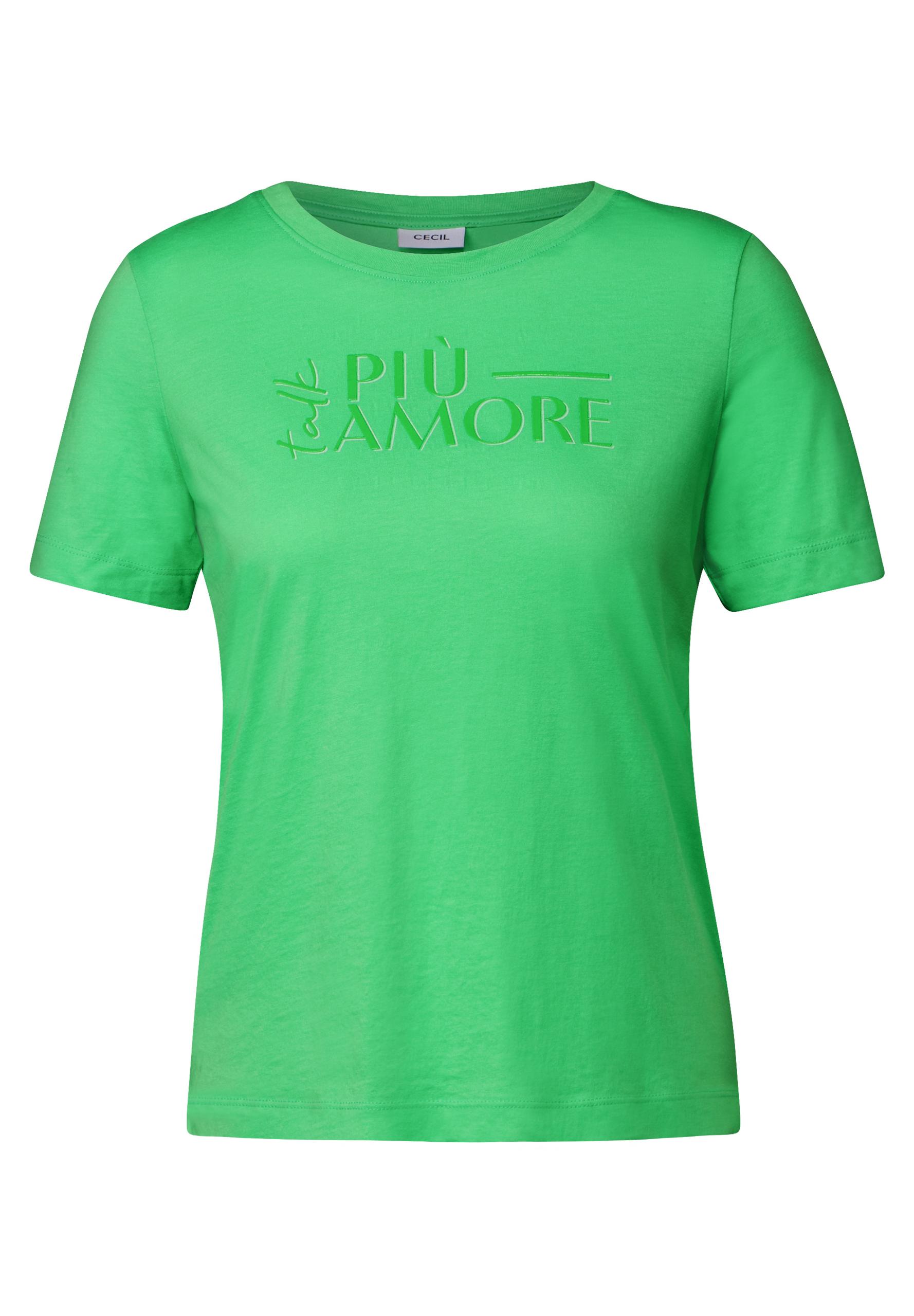 T-Shirt mit Wording L - Iced Neon Green
