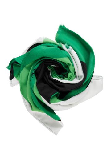 Print Long Schal Grün A