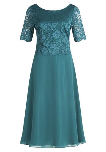 Cocktailkleid 42 Ausgestellt - Dark Emerald