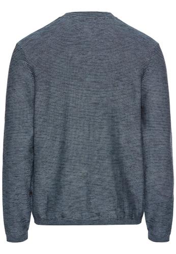 Henley Langarmshirt aus einem Baumwollmix Blau M
