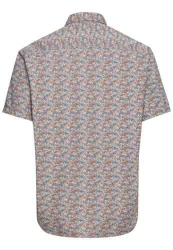 Kurzarmhemd mit Allover-Print M Regular Fit - Khaki