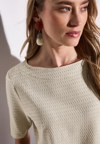 T-Shirt mit Struktur 36 - Moonstone Sand