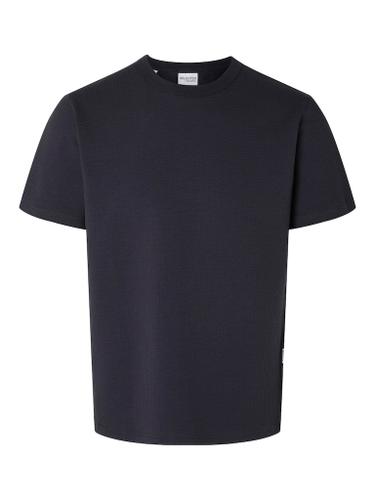 SLHSANDER SEERSUCKER SS O-NECK TEE Blau M